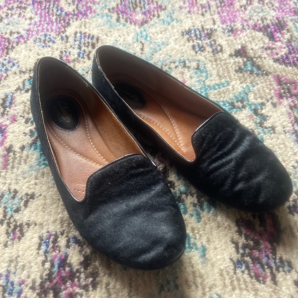 Clarks artisan black leather calf hair flats - Picture 1 of 5